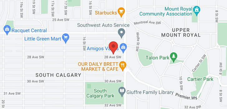 map of 2 1524 28 Avenue SW